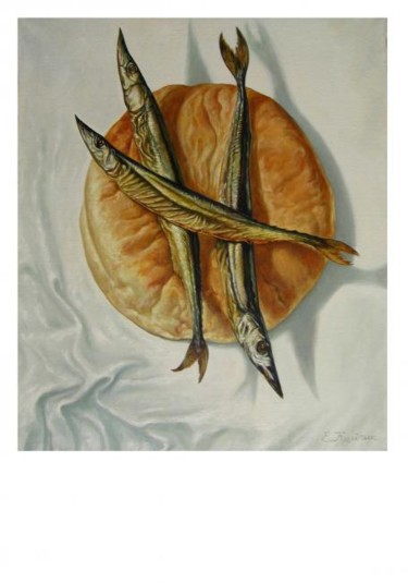 Картина под названием "сайры" - Елена Кульчик, Подлинное произведение искусства, Масло