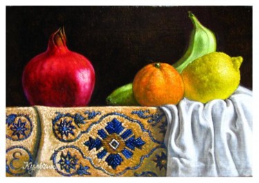 Картина под названием "фрукты" - Елена Кульчик, Подлинное произведение искусства, Масло