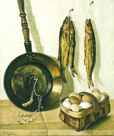 Peinture intitulée "фасоль" par Elena Kulchik, Œuvre d'art originale, Huile