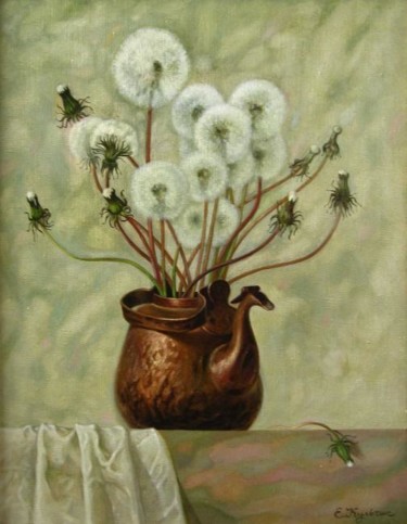 Картина под названием "одуванчики" - Елена Кульчик, Подлинное произведение искусства, Масло