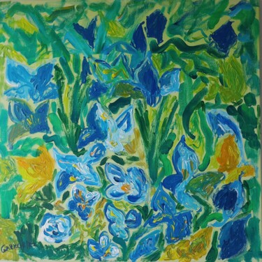 Painting titled "Happy flowers- fleu…" by Gazkob, Original Artwork, Acrylic