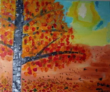 Pintura intitulada "Sol de otoño/ Autum…" por Gazkob, Obras de arte originais, Acrílico