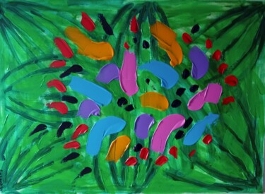 Pittura intitolato "Flowers in freedom/…" da Gazkob, Opera d'arte originale, Acrilico