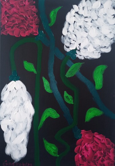Painting titled "Floral and vital co…" by Gazkob, Original Artwork, Acrylic