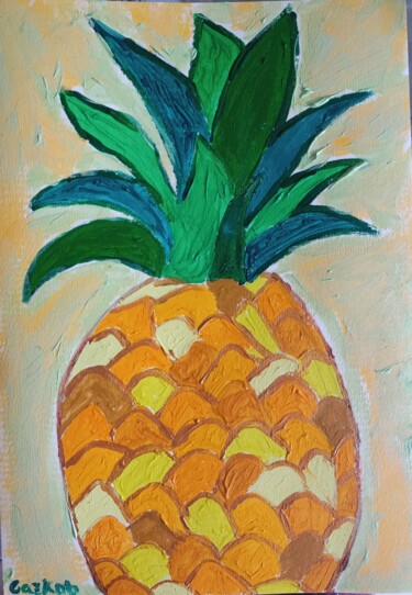 Peinture intitulée "Asian pineapple - a…" par Gazkob, Œuvre d'art originale, Acrylique