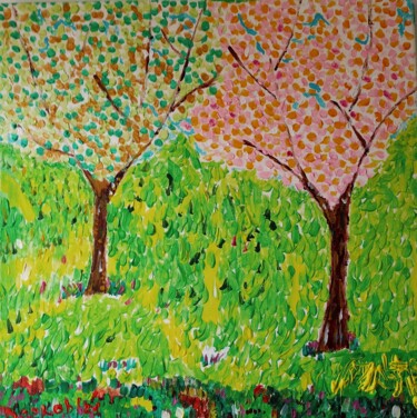 Malerei mit dem Titel "Vibrant nature/Natu…" von Gazkob, Original-Kunstwerk, Acryl