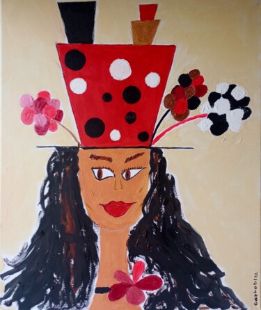 Painting titled "Andalusian at Ascot" by Gazkob, Original Artwork, Acrylic