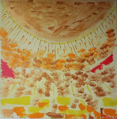 Pintura titulada "The sun/ Le soleil" por Gazkob, Obra de arte original, Acrílico