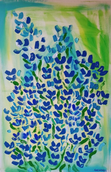 Malerei mit dem Titel "Ocean of flowers/Oc…" von Gazkob, Original-Kunstwerk, Acryl