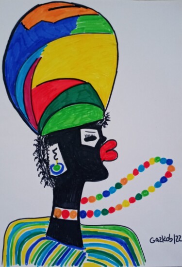 Drawing titled "The exotic" by Gazkob, Original Artwork, Marker