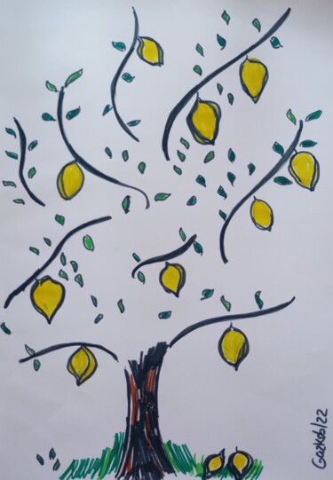 Zeichnungen mit dem Titel "The "limoncello" tr…" von Gazkob, Original-Kunstwerk, Marker