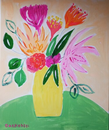 Painting titled "Bouquet n°1" by Gazkob, Original Artwork, Acrylic