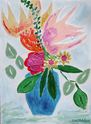 Painting titled "Bouquet n°4" by Gazkob, Original Artwork, Acrylic
