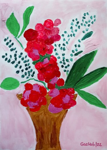 Painting titled "Bouquet n° 5" by Gazkob, Original Artwork, Acrylic