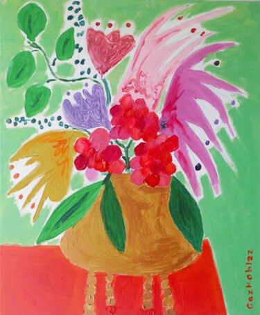 Painting titled "Bouquet n° 10" by Gazkob, Original Artwork, Acrylic