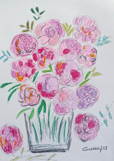 Drawing titled "Spring Bouquet/ Pri…" by Gazkob, Original Artwork, Ballpoint pen