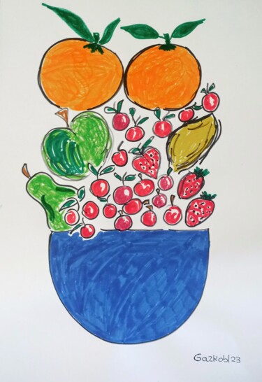 Dibujo titulada "Spanish oranges/ Na…" por Gazkob, Obra de arte original, Rotulador
