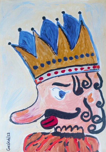 Painting titled "The king of liars" by Gazkob, Original Artwork, Acrylic