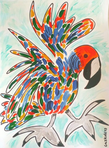 Peinture intitulée "The bird/ l' oiseau" par Gazkob, Œuvre d'art originale, Acrylique