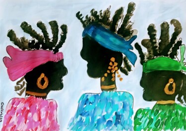 Painting titled "Africa VIII" by Gazkob, Original Artwork, Acrylic