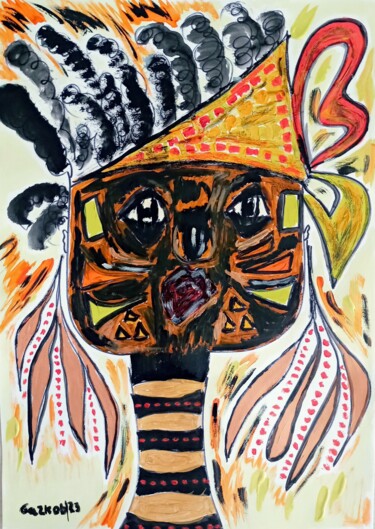 Painting titled "Africa XI" by Gazkob, Original Artwork, Acrylic