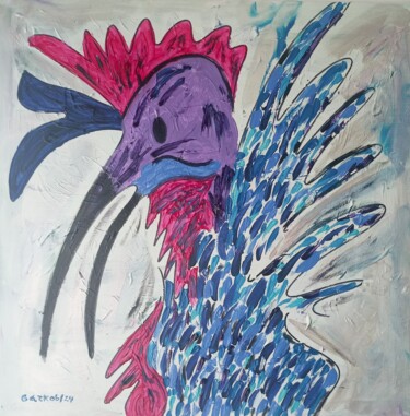 Painting titled "The exotic bird" by Gazkob, Original Artwork, Acrylic