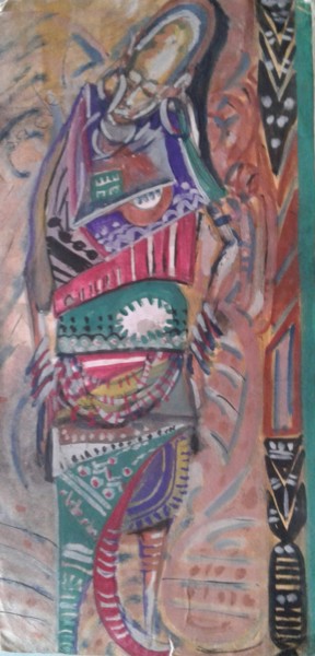 Painting titled "The Guari lady" by Deela, Original Artwork, Gouache