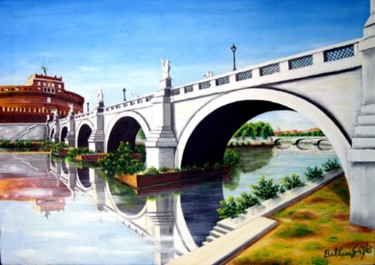 Pittura intitolato "Ponte Sant Angelo 4…" da Gbellucci, Opera d'arte originale