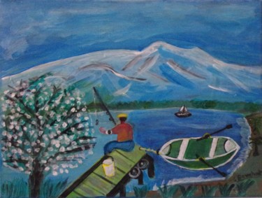 Peinture intitulée "9-gb-lac-villeneuve…" par Jojo 66, Œuvre d'art originale, Acrylique