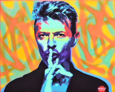 Schilderij getiteld "David Bowie" door G. Carta, Origineel Kunstwerk, Graffiti