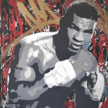 Painting titled "Mike Tyson" by G. Carta, Original Artwork, Acrylic Mounted on Wood Stretcher frame