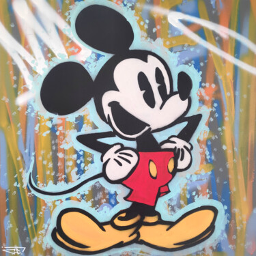 Painting titled "Mickey" by G. Carta, Original Artwork, Acrylic Mounted on Wood Stretcher frame