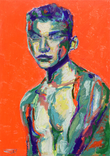 Картина под названием "Portrait pastel n°8" - G. Carta, Подлинное произведение искусства, Пастель