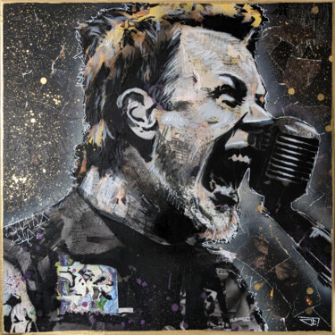 Painting titled "James Hetfield" by G. Carta, Original Artwork, Acrylic Mounted on Wood Stretcher frame