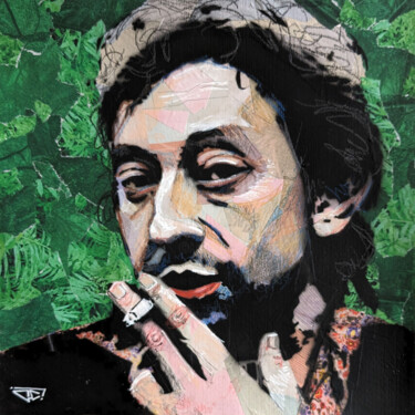 Malerei mit dem Titel "Serge Gainsbourg" von G. Carta, Original-Kunstwerk, Acryl