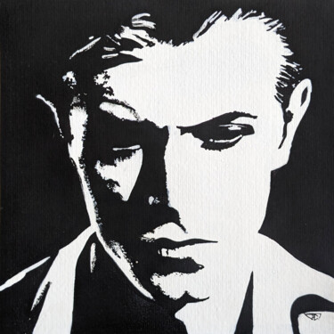 Картина под названием "David Bowie n/b" - G. Carta, Подлинное произведение искусства, Акрил