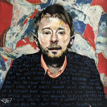 Peinture intitulée "Thom Yorke (Radiohe…" par G. Carta, Œuvre d'art originale, Acrylique