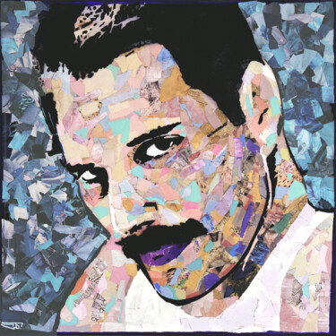 Pintura titulada "Freddie Mercury Que…" por G. Carta, Obra de arte original, Acrílico Montado en Bastidor de camilla de made…