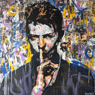 Картина под названием "David Bowie Pop art…" - G. Carta, Подлинное произведение искусства, Акрил Установлен на Деревянная ра…
