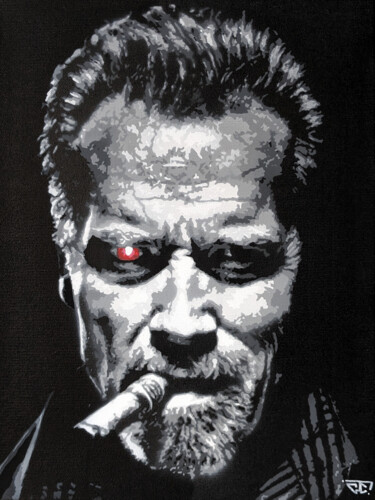 Painting titled "Terminator" by G. Carta, Original Artwork, Acrylic Mounted on Wood Stretcher frame