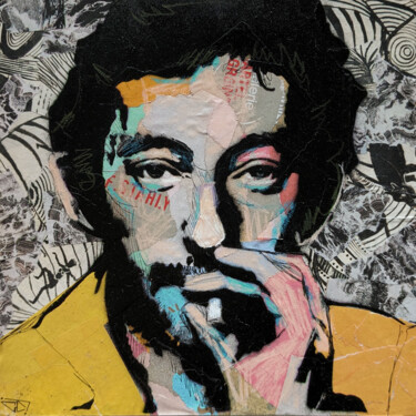 Pintura intitulada "Serge Gainsbourg fo…" por G. Carta, Obras de arte originais, Acrílico Montado em Cartão