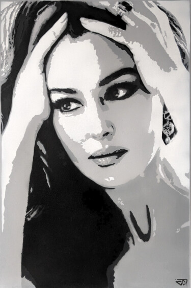 Pintura titulada "Monica Bellucci" por G. Carta, Obra de arte original, Acrílico Montado en Bastidor de camilla de madera