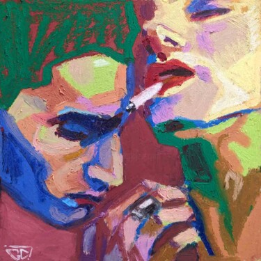 Painting titled "Convoitise" by G. Carta, Original Artwork, Pastel Mounted on Cardboard