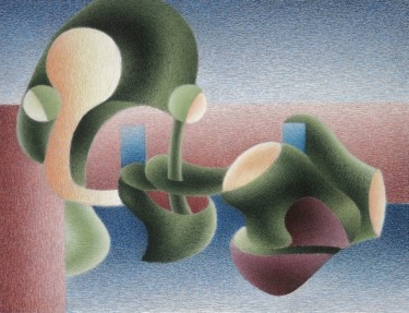 Zeichnungen mit dem Titel "When the relaxing c…" von Gerrit Cnossen, Original-Kunstwerk, Pastell Auf Karton montiert