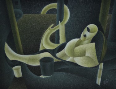 Disegno intitolato "Well grounded Unbou…" da Gerrit Cnossen, Opera d'arte originale, Pastello Montato su Cartone