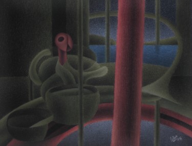 Dibujo titulada "The Being is Hollow…" por Gerrit Cnossen, Obra de arte original, Pastel Montado en Cartulina