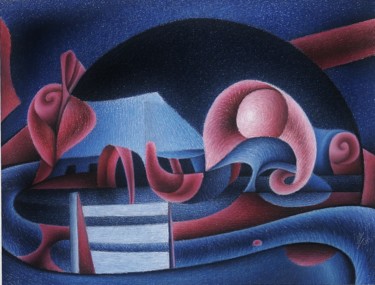 Dessin intitulée "Femininity swollen…" par Gerrit Cnossen, Œuvre d'art originale, Pastel Monté sur Carton