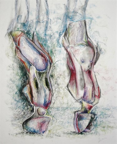 Рисунок под названием "Stiff standing Poin…" - Gerrit Cnossen, Подлинное произведение искусства, Пастель Установлен на картон