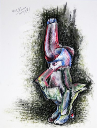 Drawing titled "Hot Shot demolished…" by Gerrit Cnossen, Original Artwork, Pastel Mounted on Cardboard