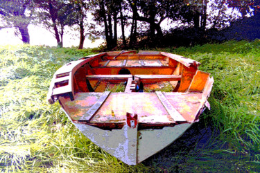 Photography titled "Retired Boat" by Gerrit Cnossen, Original Artwork, Manipulated Photography